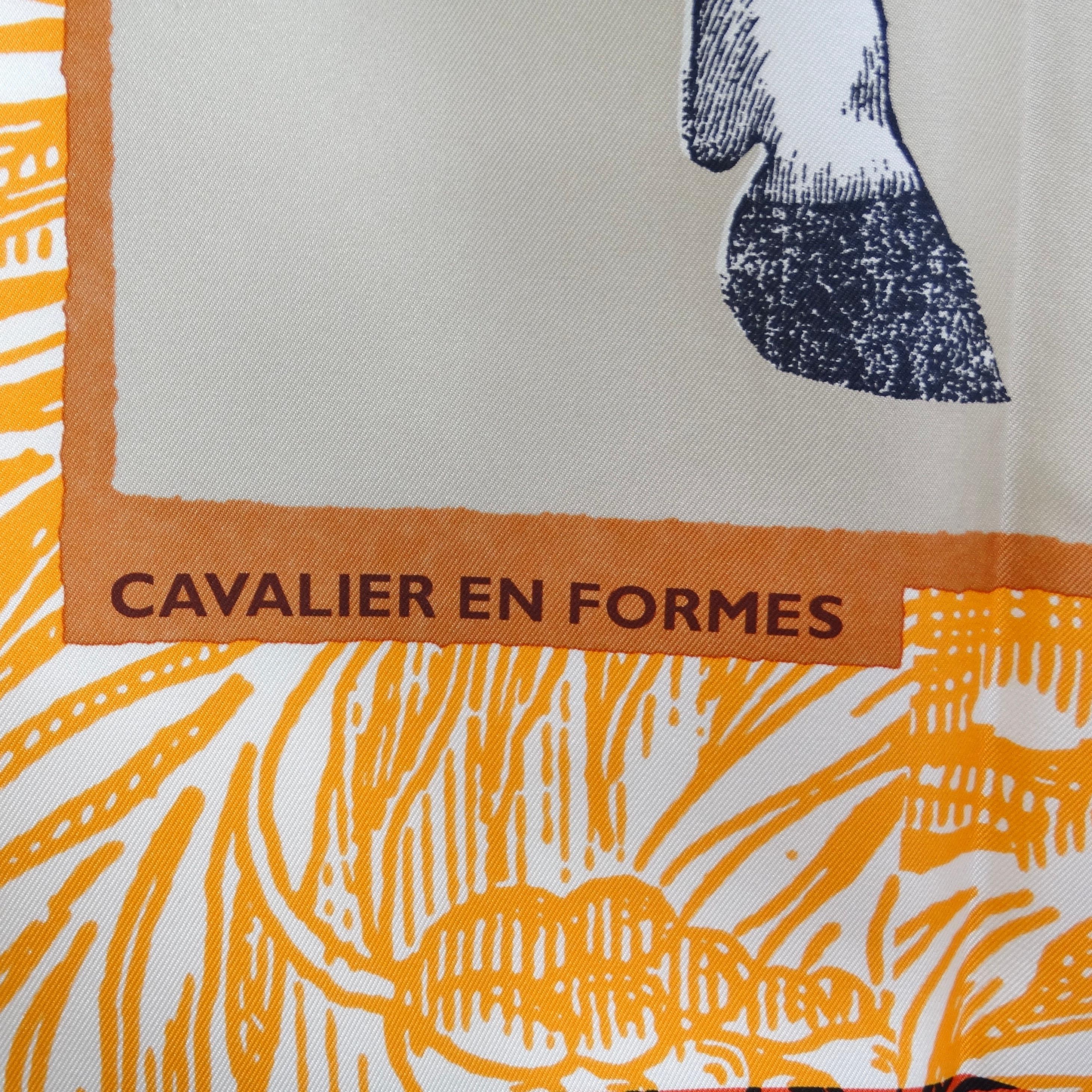 Hermes Cavalier En Formes Silk Scarf For Sale 1