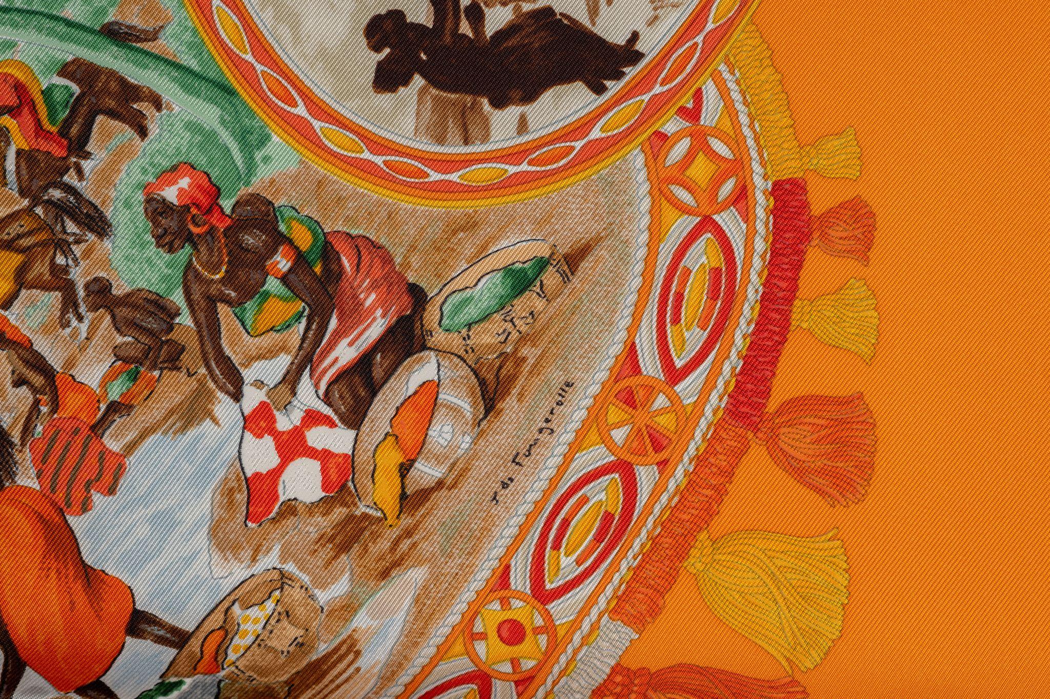 Women's or Men's Hermès “Cavaliers Peuls“ Silk Scarf For Sale