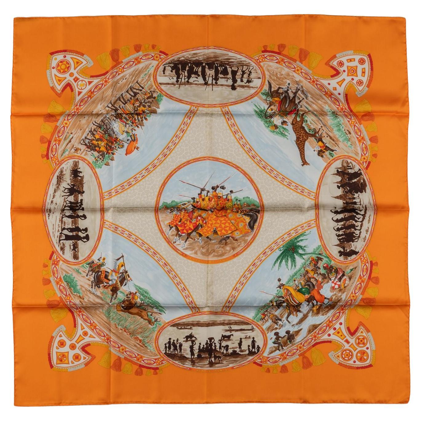 Hermès “Cavaliers Peuls“ Silk Scarf For Sale