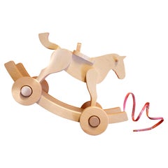 HERMÈS - Caballo enrollable Spirit de madera de haya natural