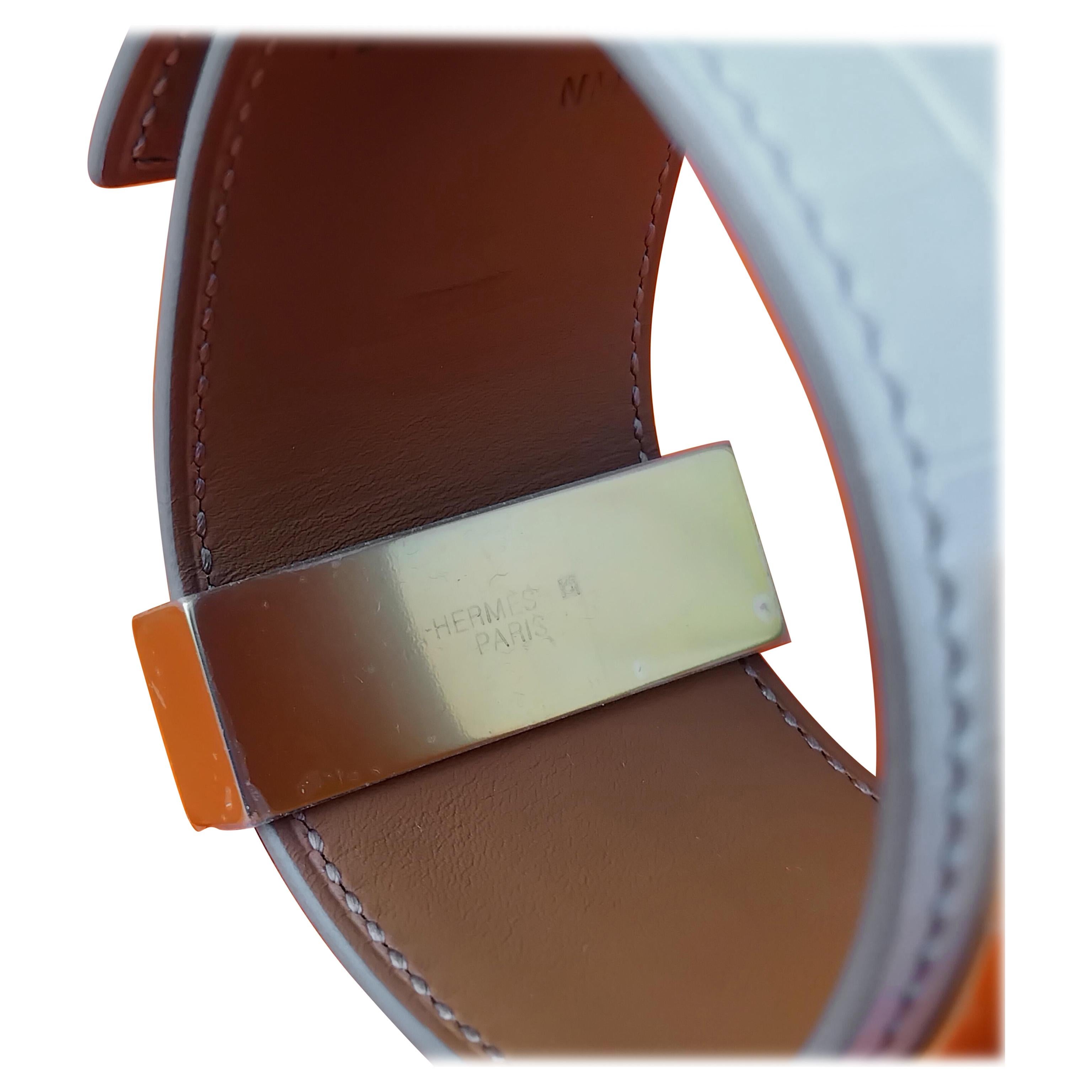 Hermès CDC Bracelet Collier De Chien Manchette Himalaya Crocodile Nilo T2 Pour femmes en vente