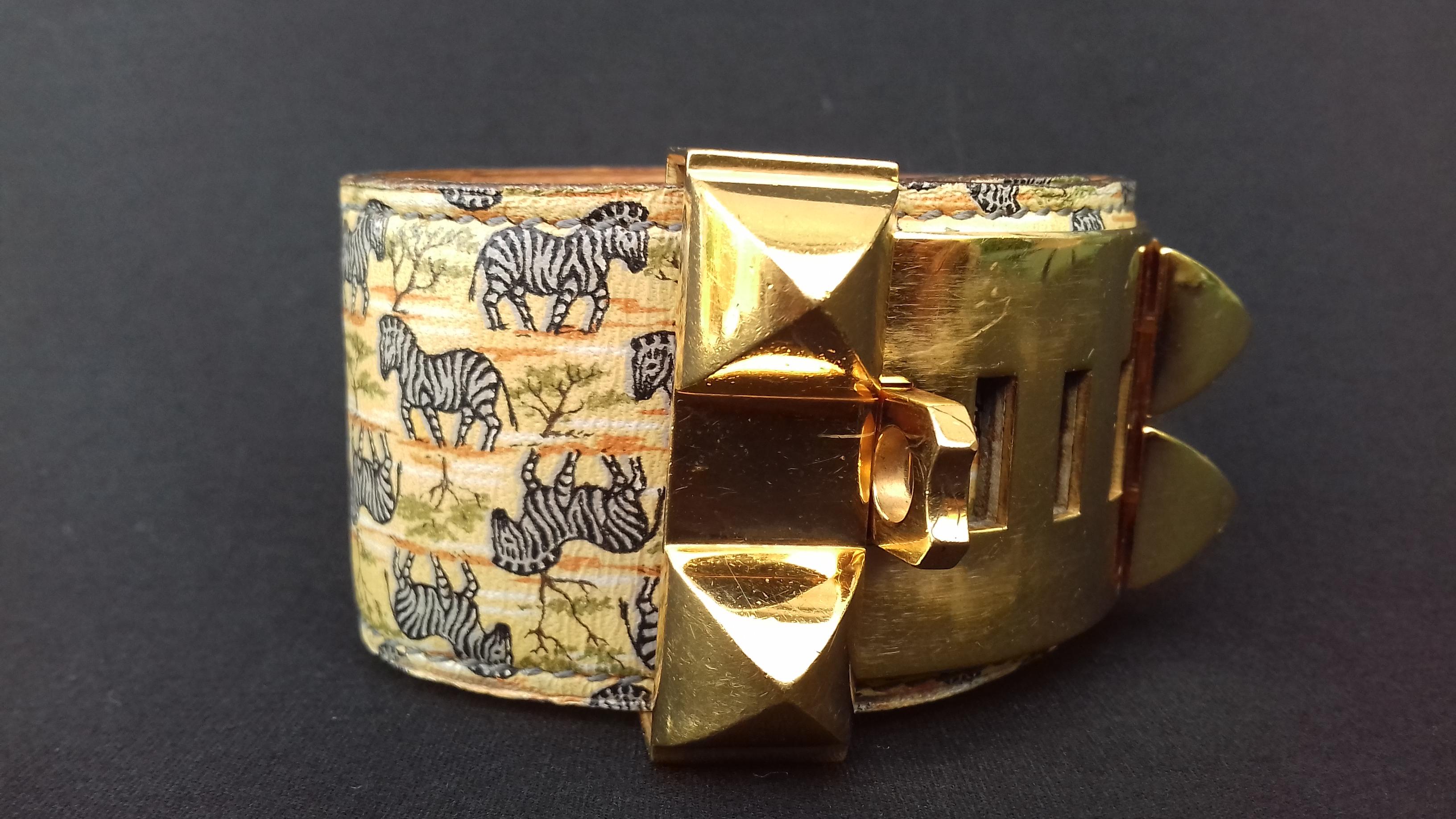 Hermès CDC Bracelet Collier De Chien Zebras Tropiques Leather Ghw PM RARE 1