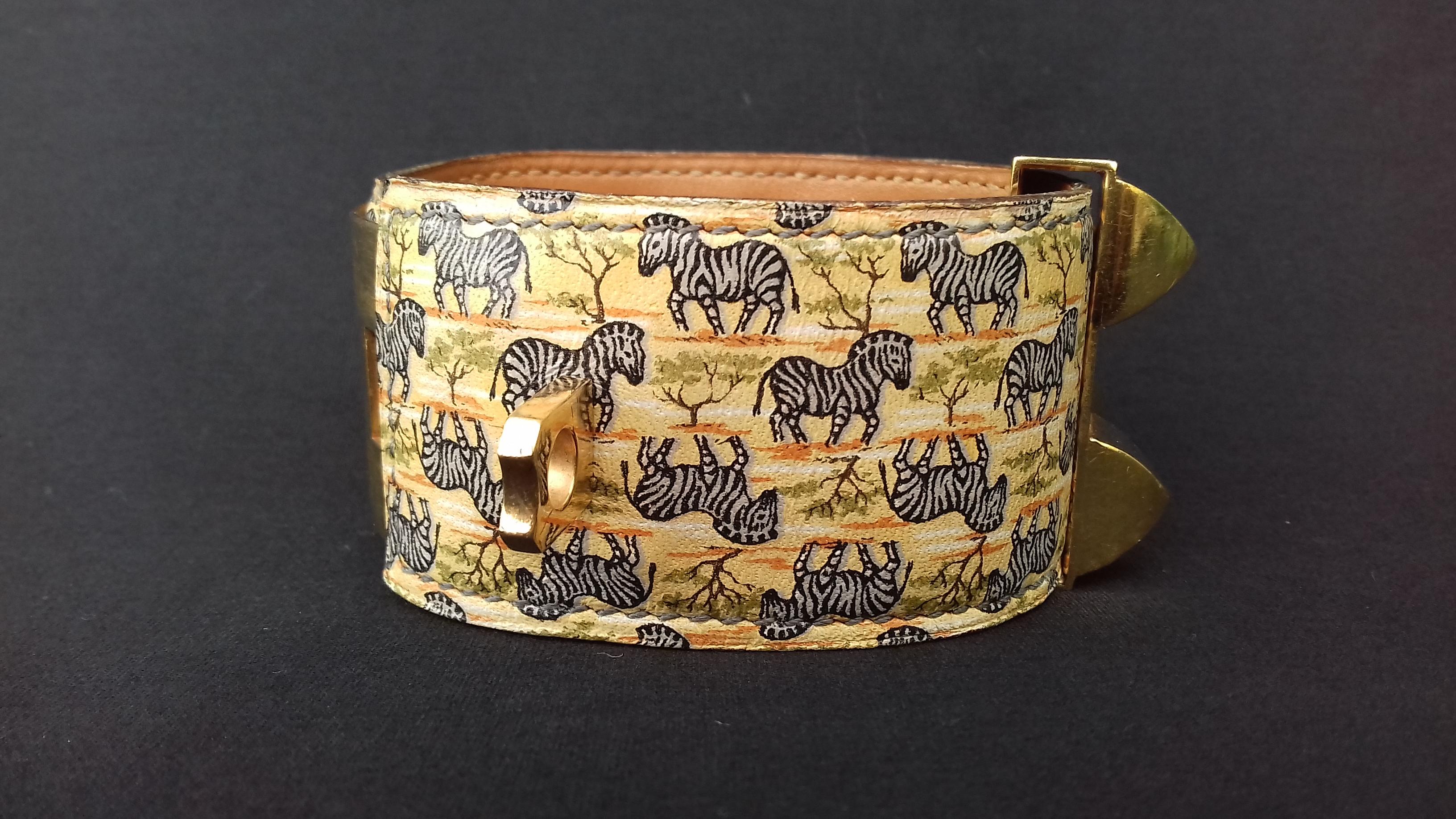Hermès CDC Bracelet Collier De Chien Zebras Tropiques Leather Ghw PM RARE 2