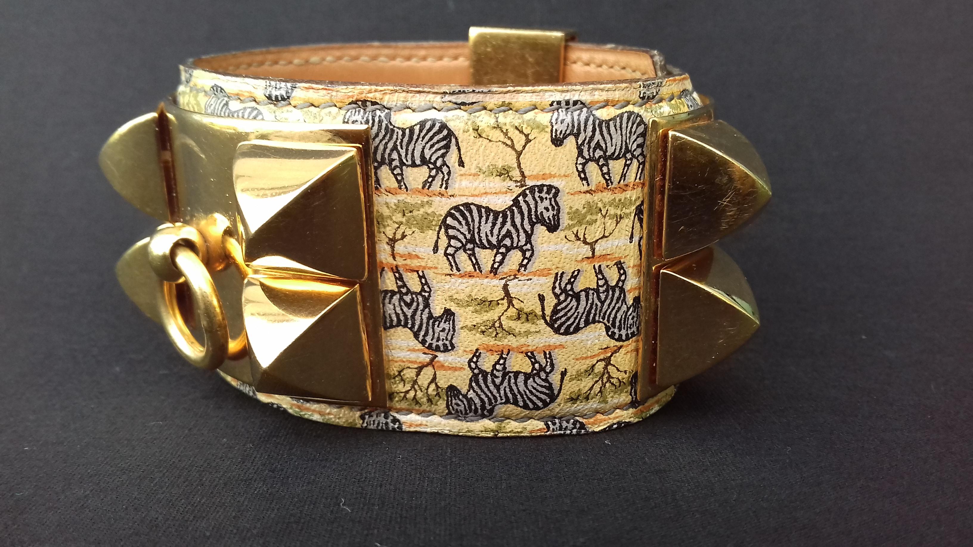 Hermès CDC Bracelet Collier De Chien Zebras Tropiques Leather Ghw PM RARE 3