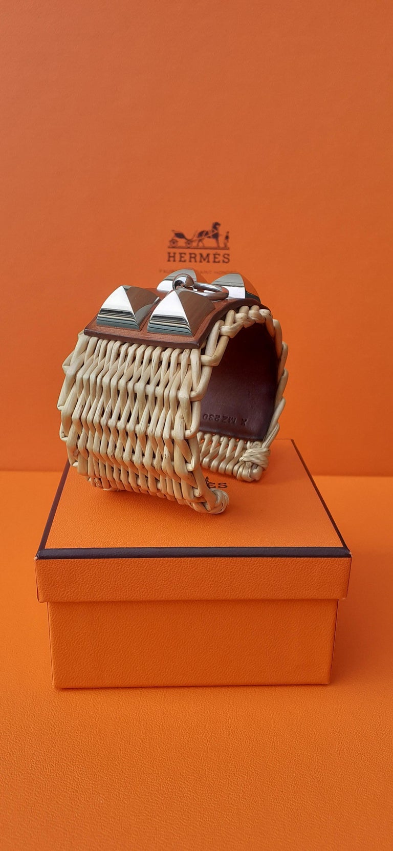 Hermès CDC Collier de Chien Bracelet Cuff Picnic Osier Wicker Line Phw