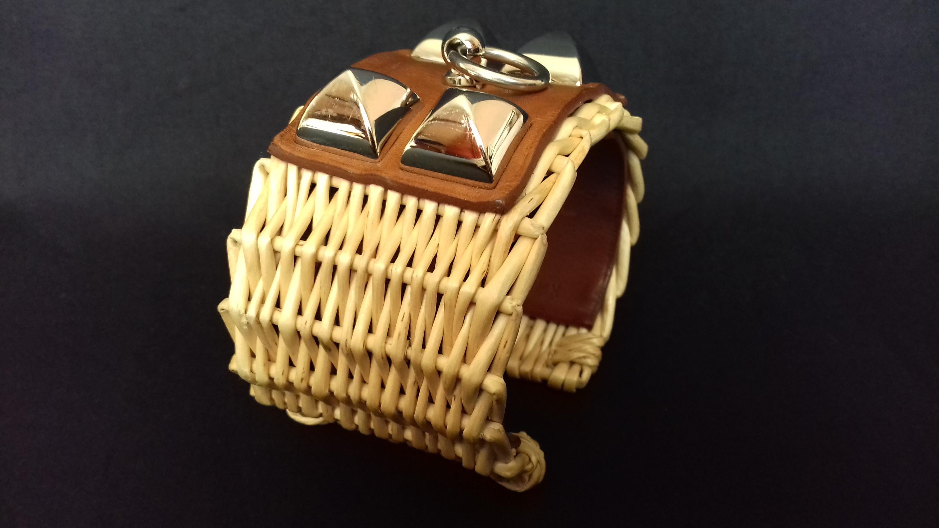 Hermès CDC Collier de Chien Bracelet Cuff Picnic Osier Wicker Line Phw S Ltd 4
