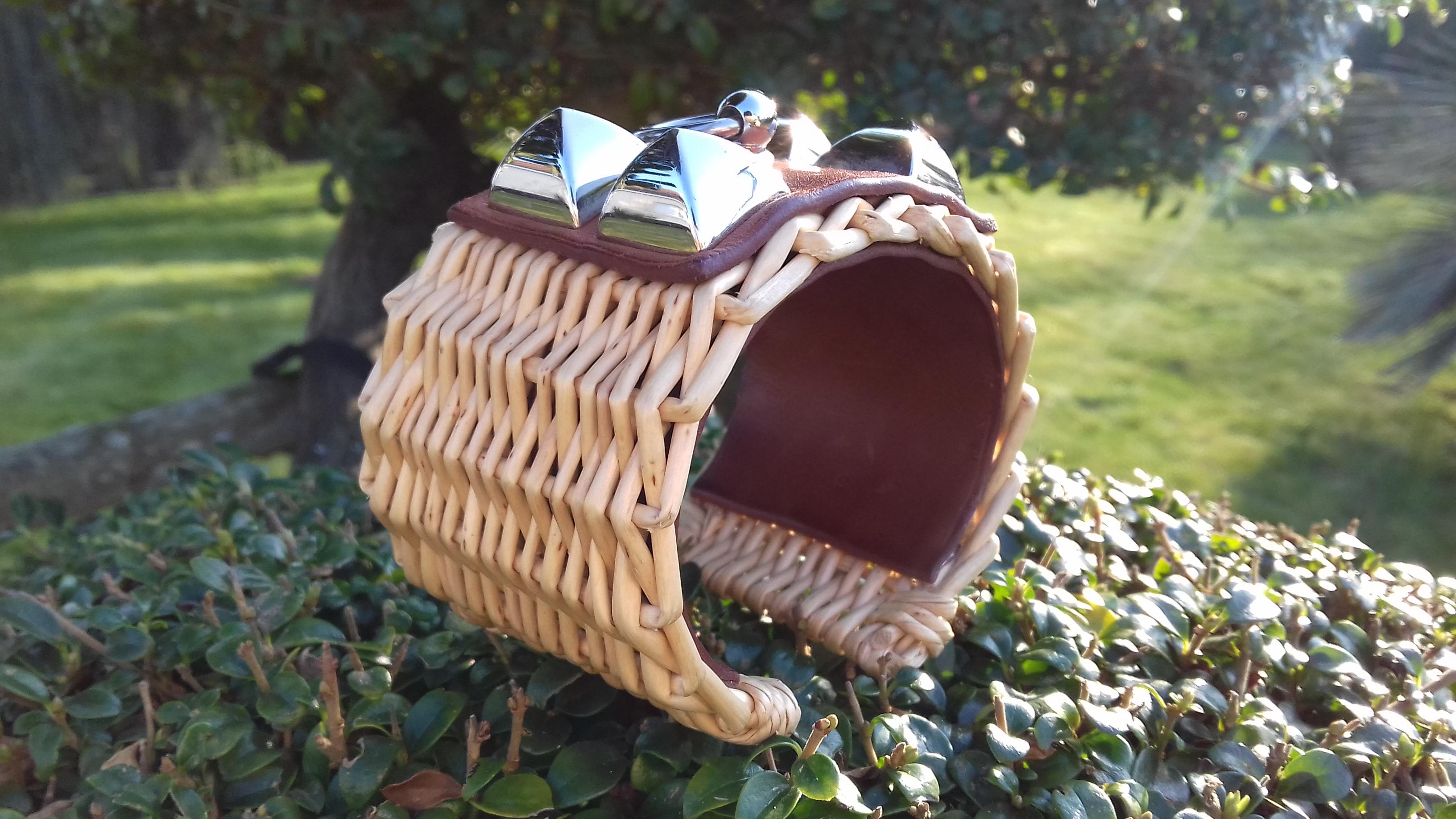 Hermès CDC Collier de Chien Bracelet Cuff Picnic Osier Wicker Line Phw S Ltd 2
