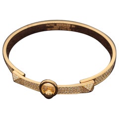 Hermès CDC Rose Gold Diamond-Encrusted Bracelet SH Small