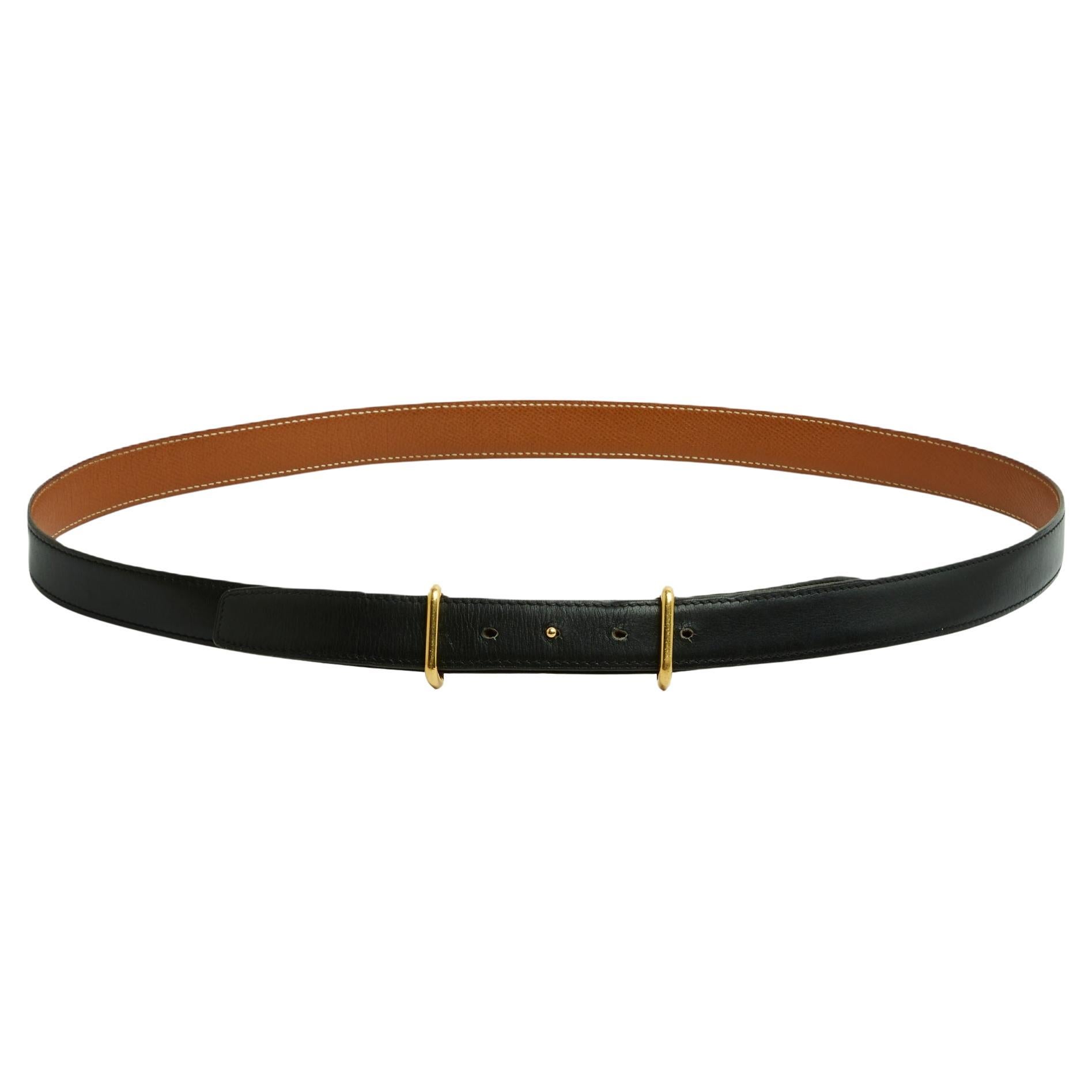 Hermès Ceinture A composer 24 mm T95 Black Leather adjustable Belt 38 in Hermes
