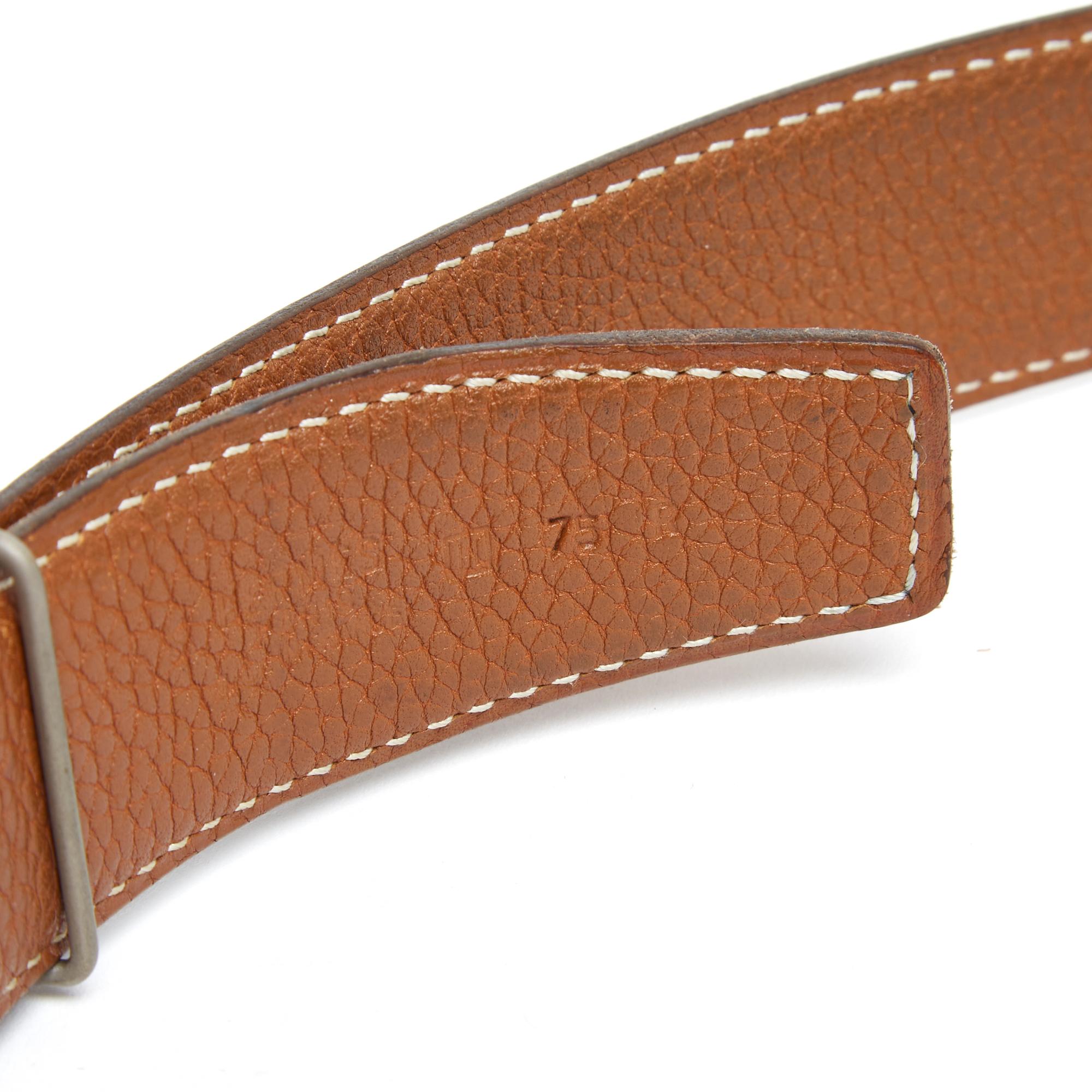 Hermès Ceinture A composer T75 Silver H Black Gold Leather Belt 30in US28 Hermes In Excellent Condition For Sale In PARIS, FR