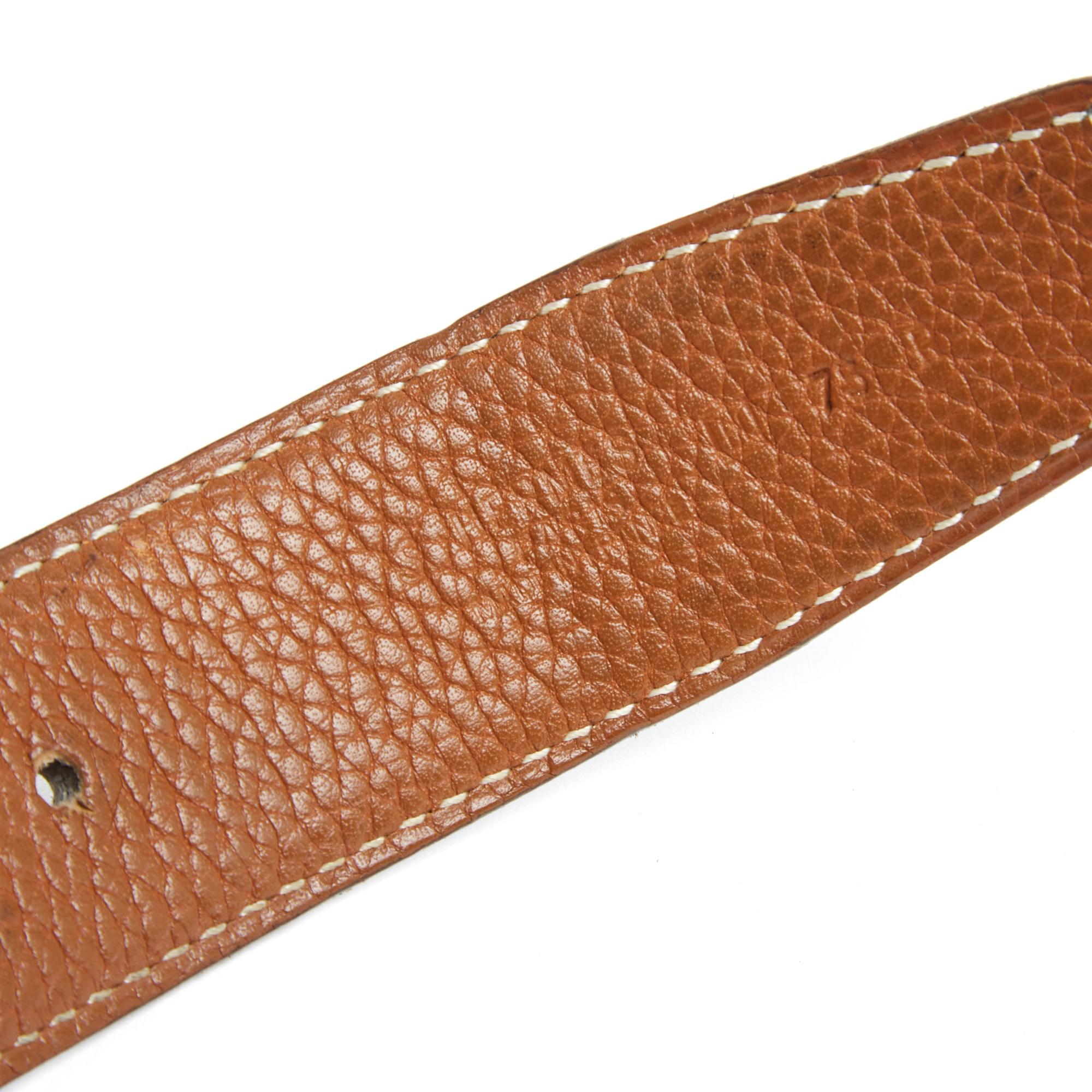 Women's or Men's Hermès Ceinture A composer T75 Silver H Black Gold Leather Belt 30in US28 Hermes For Sale