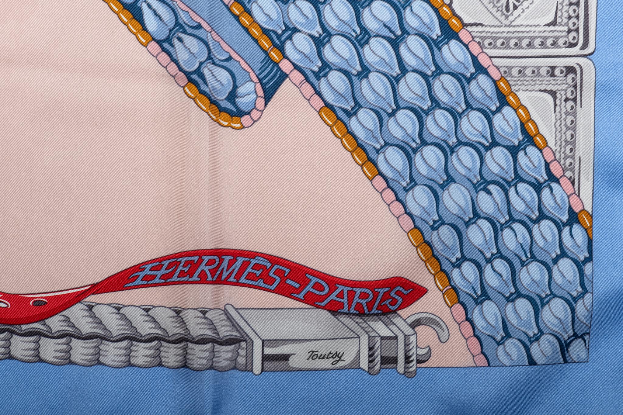 Beige Hermes Celeste Belts Silk Shawl For Sale
