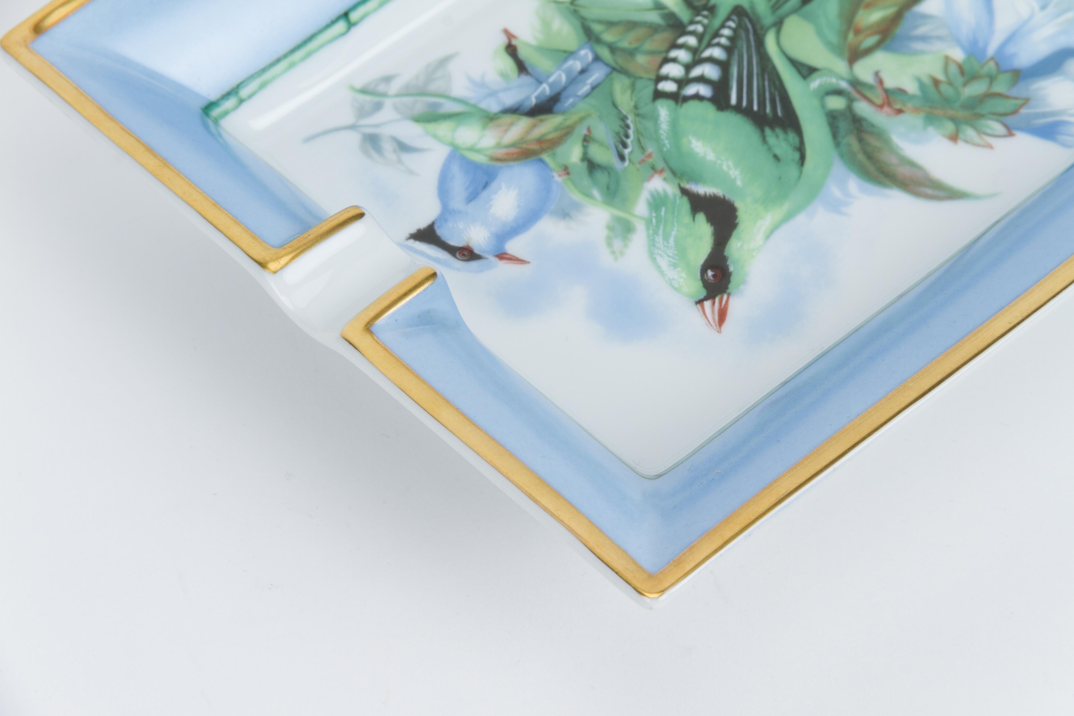 Hermès Celeste Bird Porcelain Ashtray in vendita 1