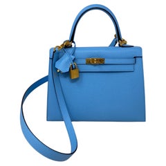 Hermès Birkin 35 Candy celeste Blue Light blue Leather ref.262983