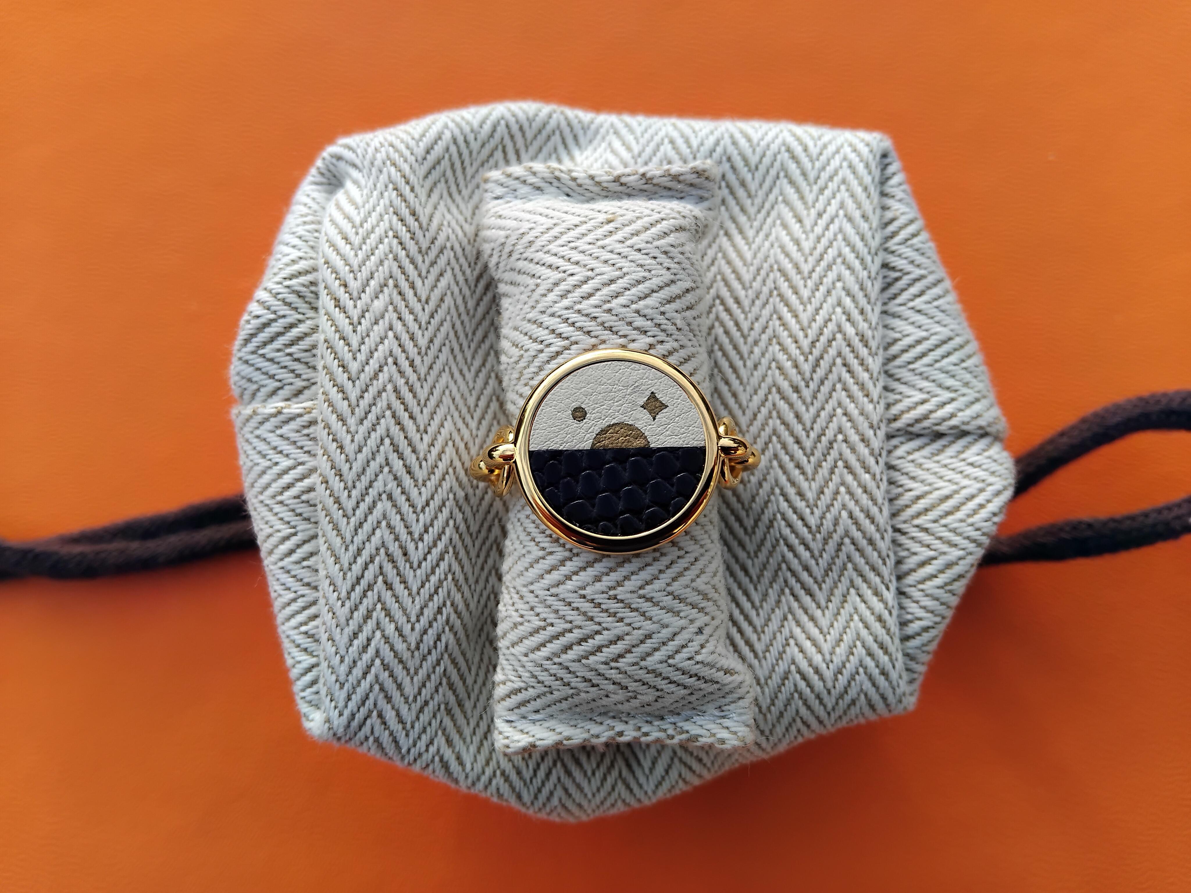 Anello Hermès Celeste Nuit S.52 in vendita 10