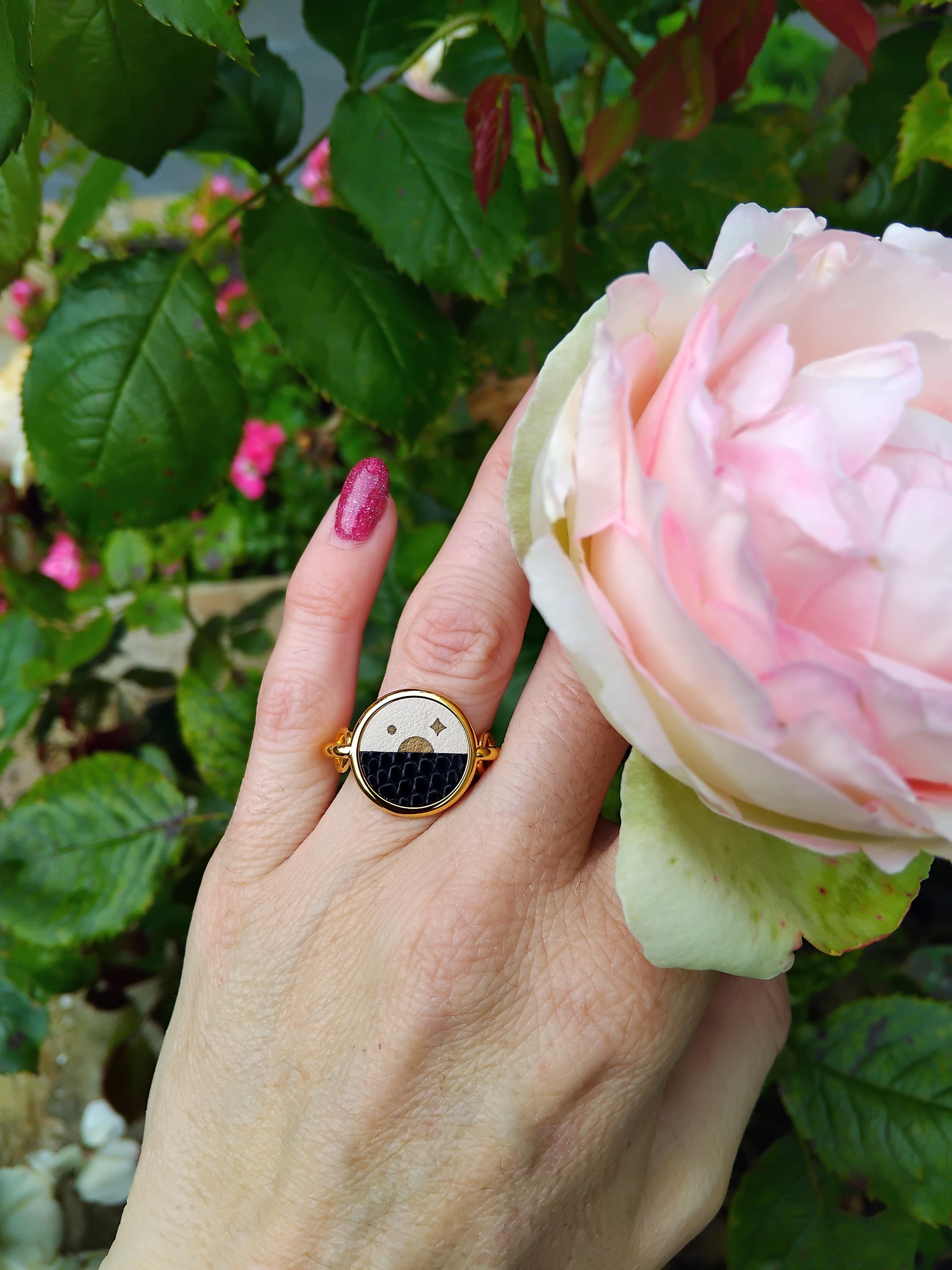 Anello Hermès Celeste Nuit S.52 in vendita 11