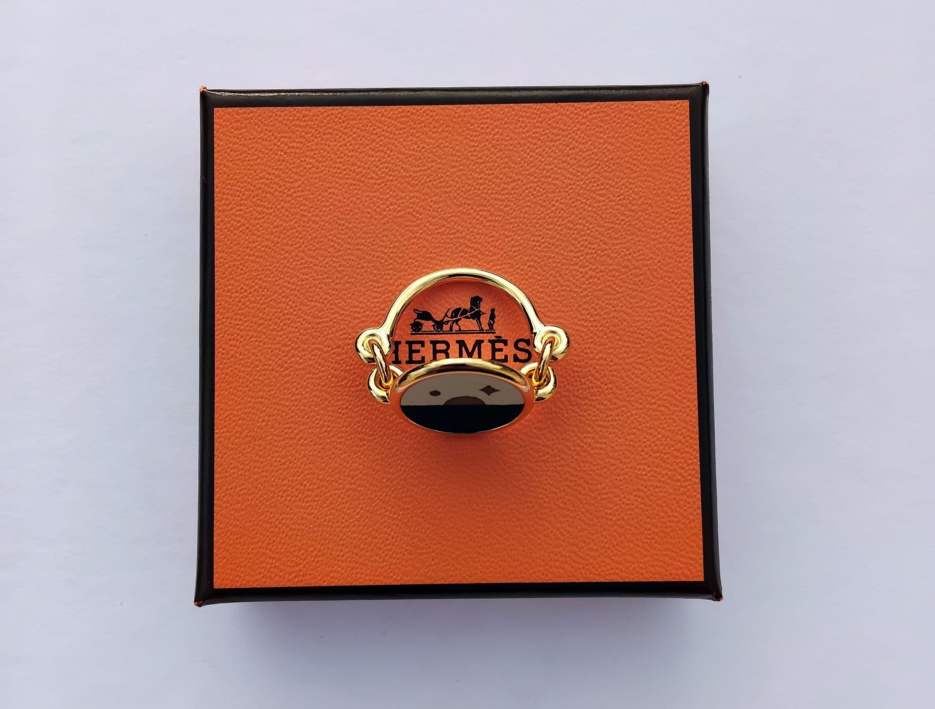 Anello Hermès Celeste Nuit S.52 in vendita 1