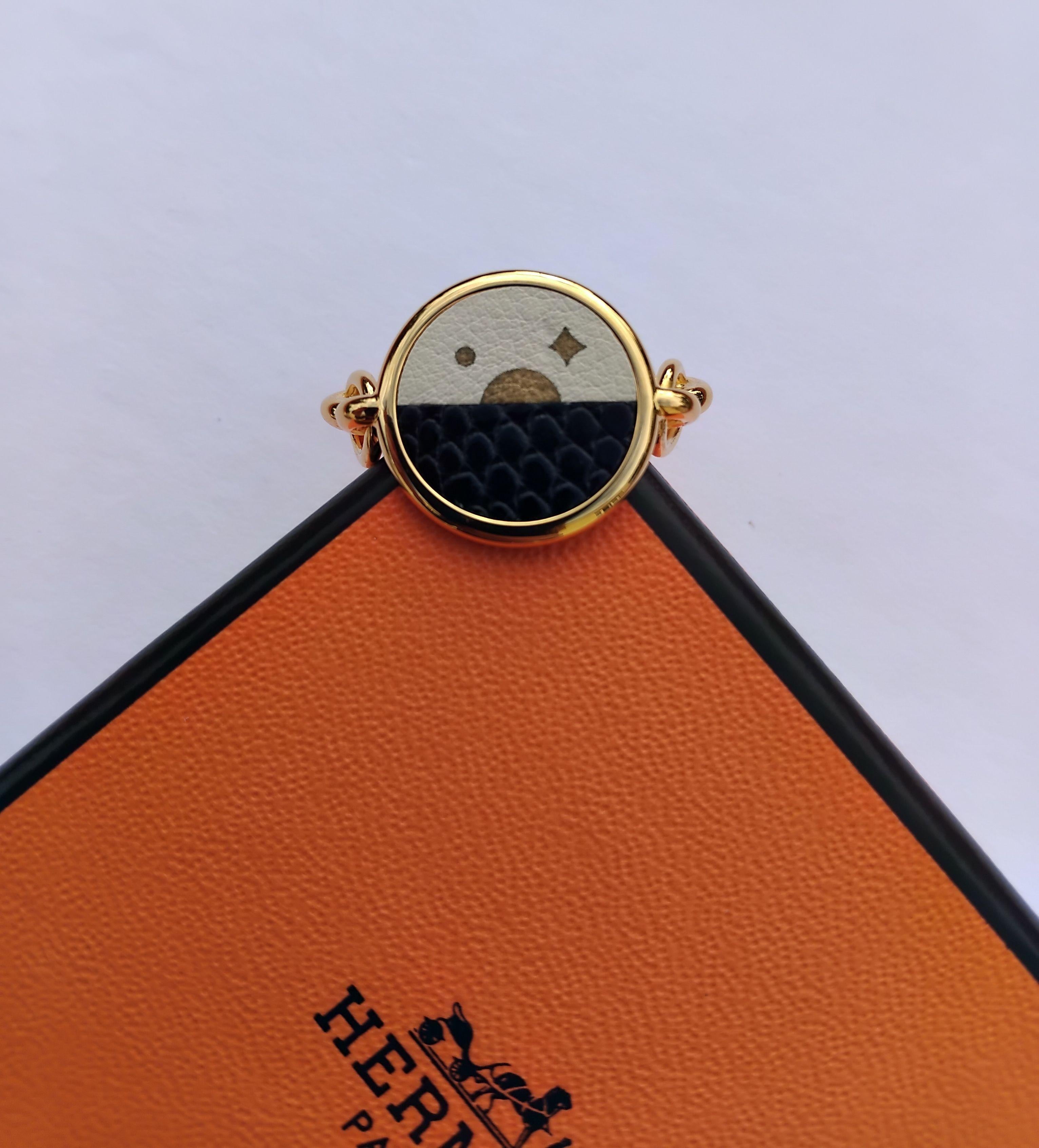 Anello Hermès Celeste Nuit S.52 in vendita 2