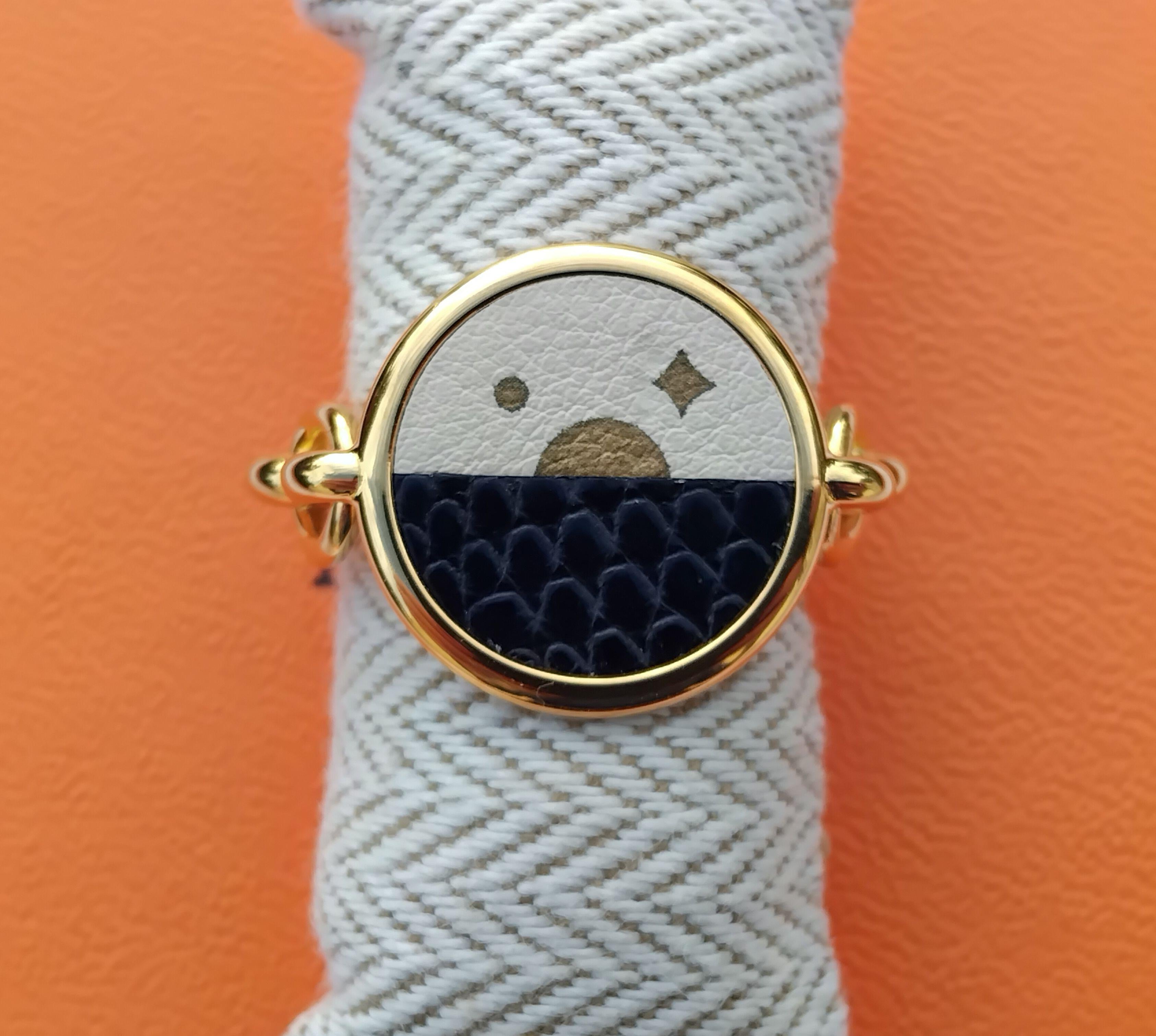 Anello Hermès Celeste Nuit S.52 in vendita 4