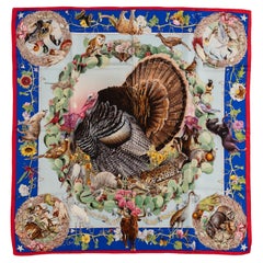 Hermès Celeste Texas Wildlife Silk Scarf