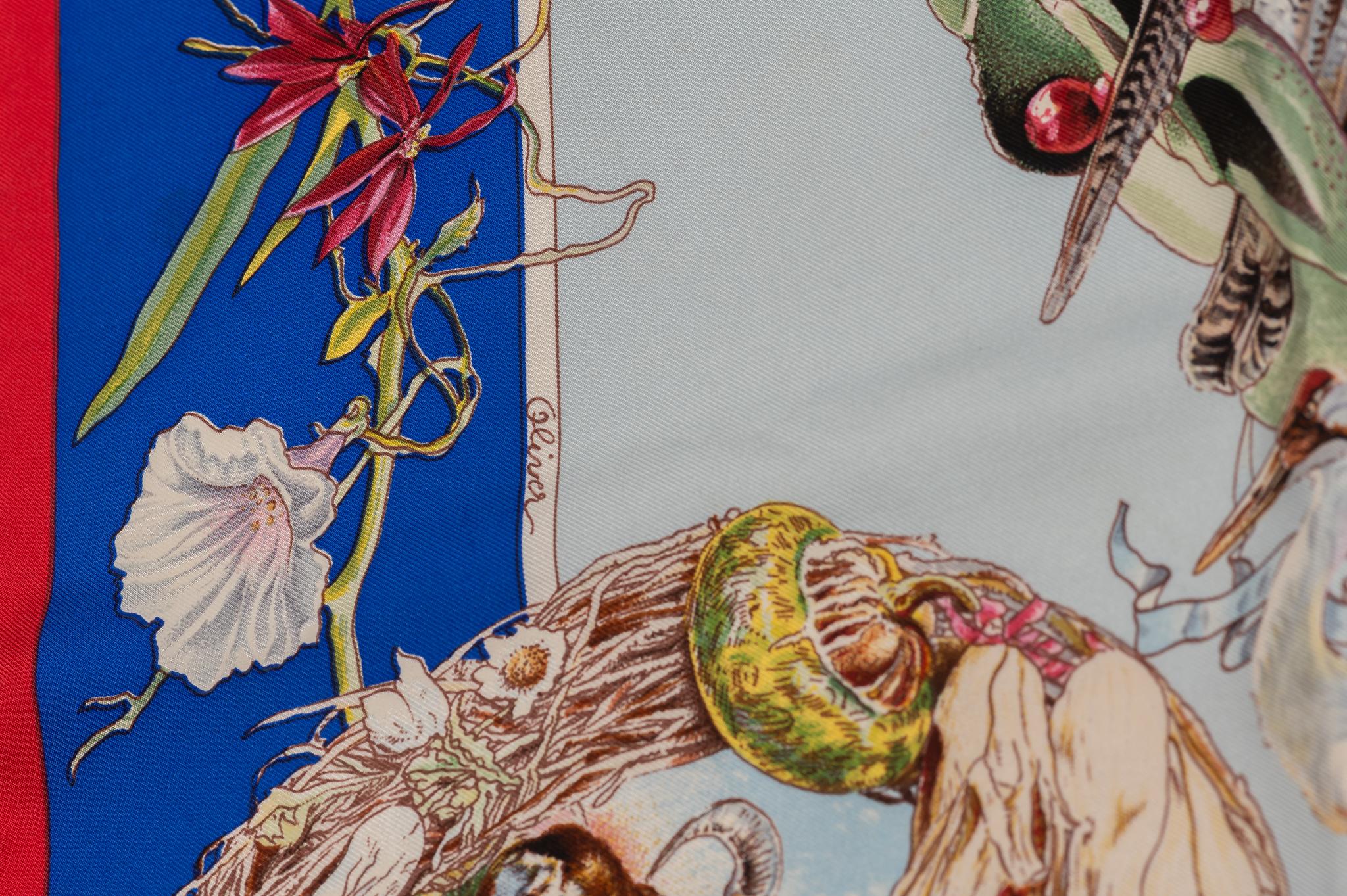 Femenino o masculino Hermès Celeste Pañuelo De Seda De Texas En Caja en venta