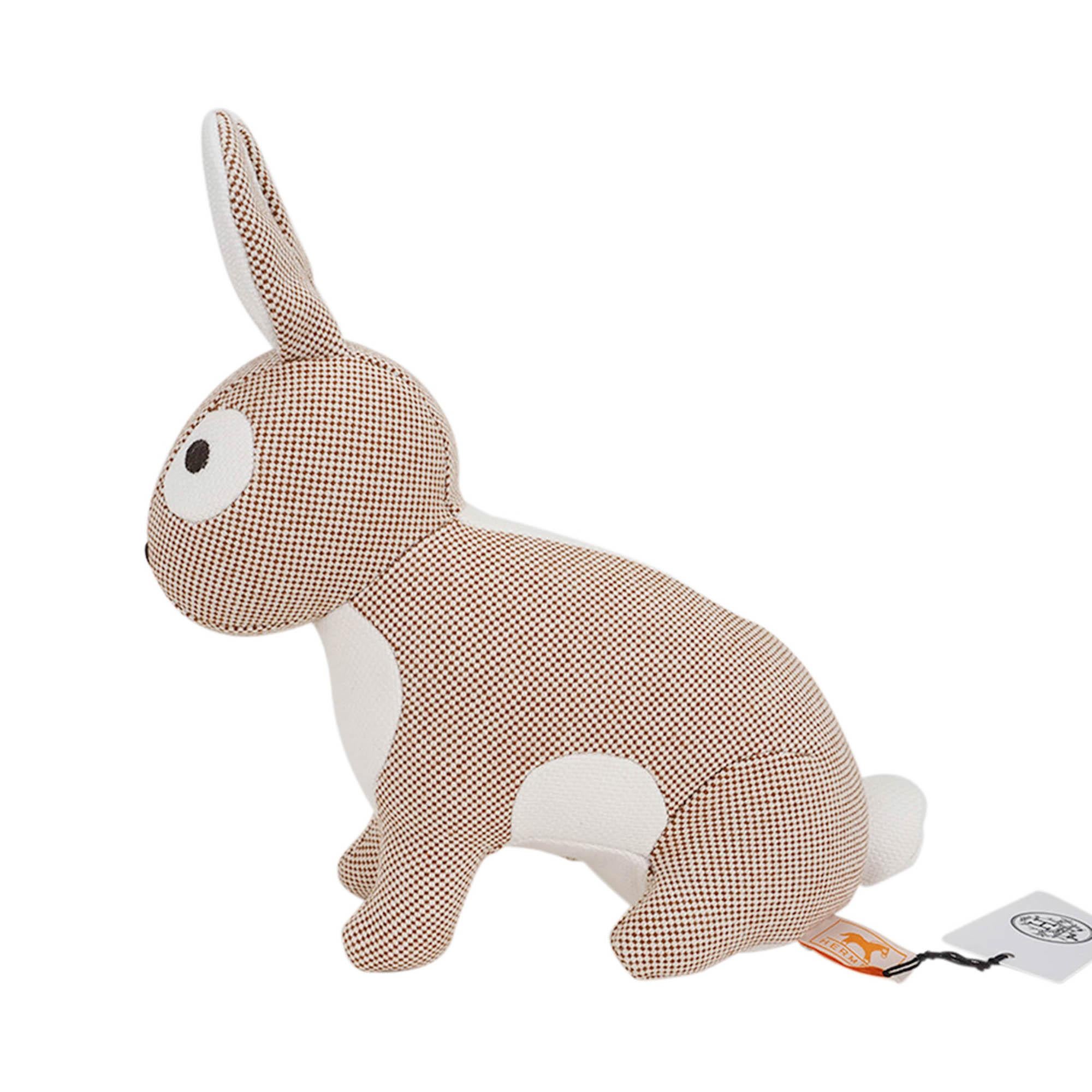 Hermes Celestin Rabbit Plush Toy Naturel H Canvas 3