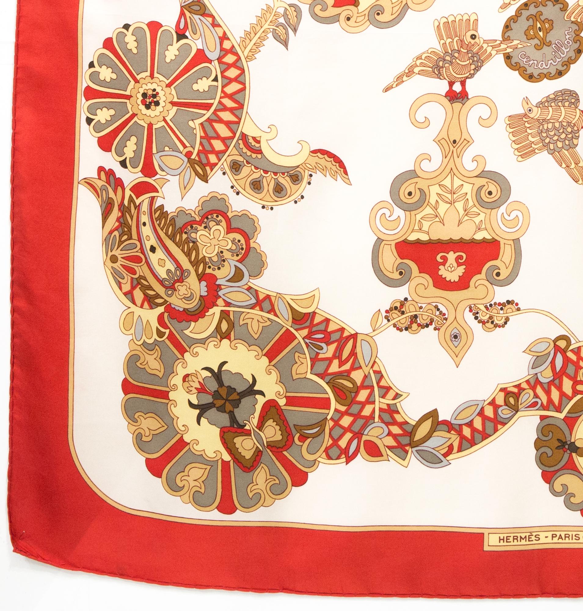 Hermes Cendrillon by Karin Swildens Silk Scarf In Good Condition For Sale In Paris, FR