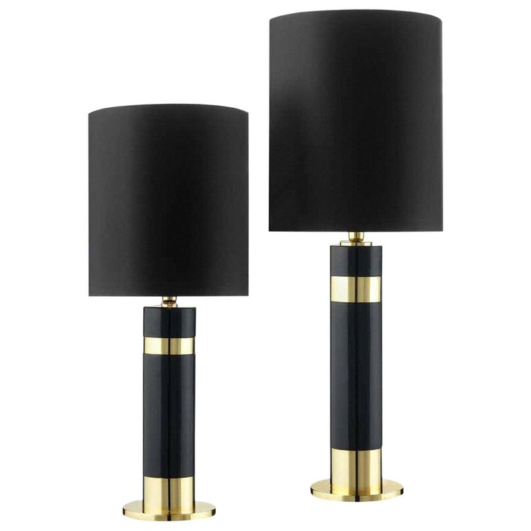 Hermes Ceramic Lamp Black Glazed And Handcrafted In 24 Karat Gold For At 1stdibs Hermes Ceramic Lamp Black Glazed And, Table Lamps Gold And Black