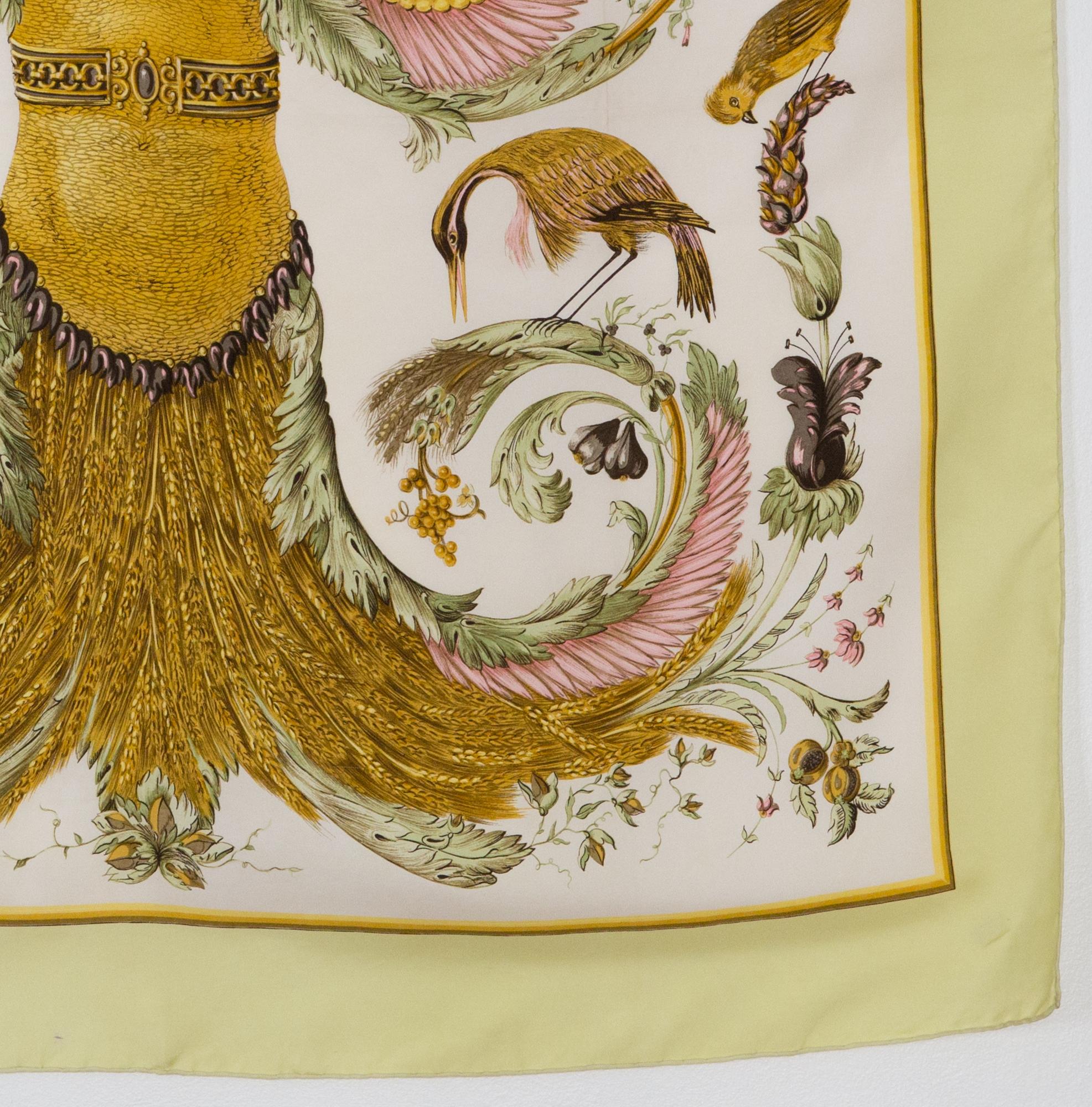 Hermes Ceres by Françoise Faconnet Silk Scarf In Good Condition In Paris, FR