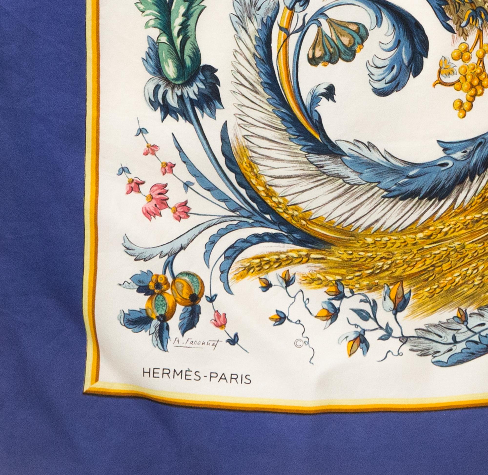 Foulard en soie Hermes Ceres by Françoise Faconnet en vente 2