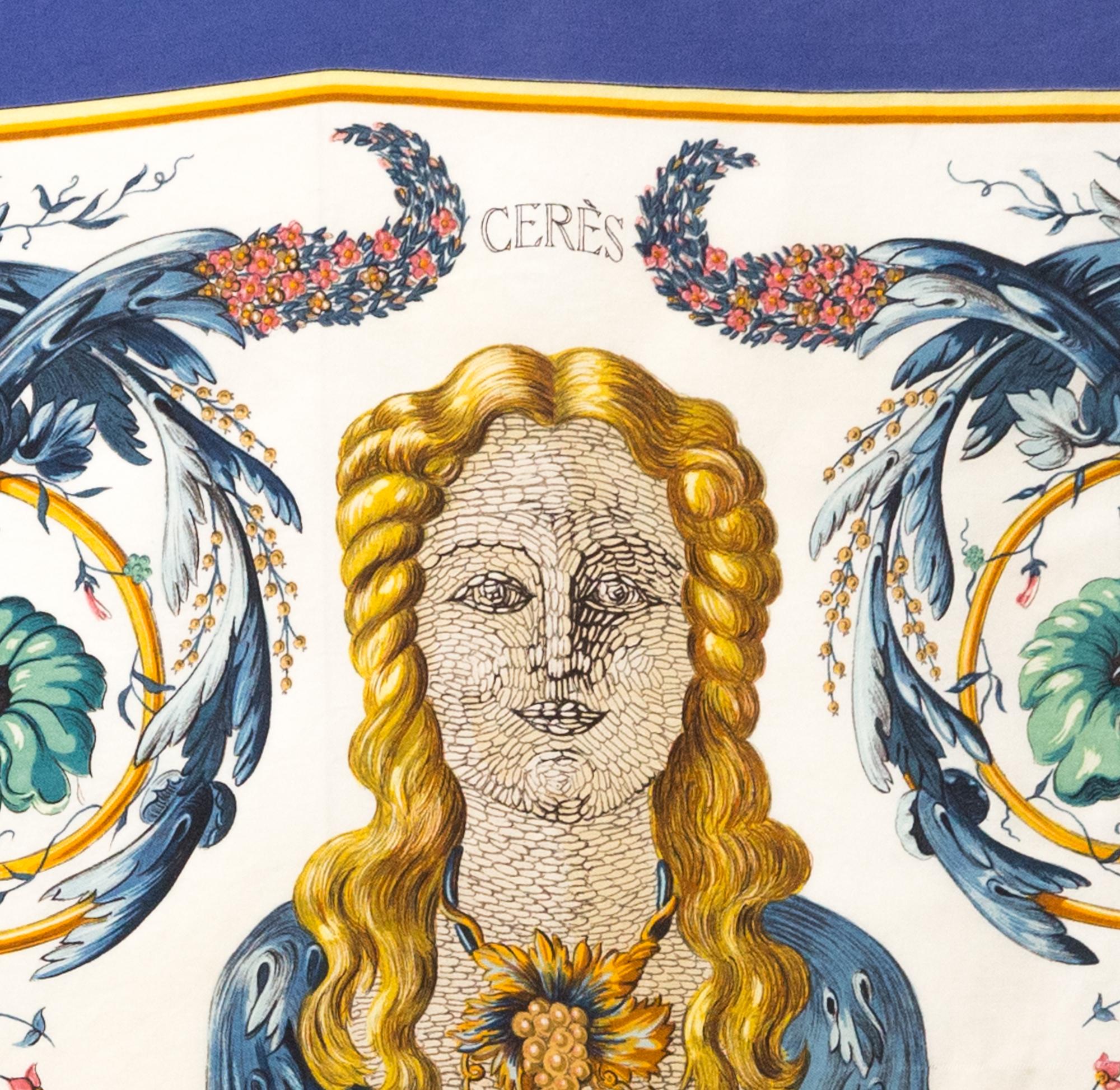 Hermes Ceres by Françoise Faconnet Silk Scarf For Sale 3