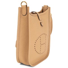 HERMES Chai beige Clemence leather EVELYNE 16 TPM Bag Gold