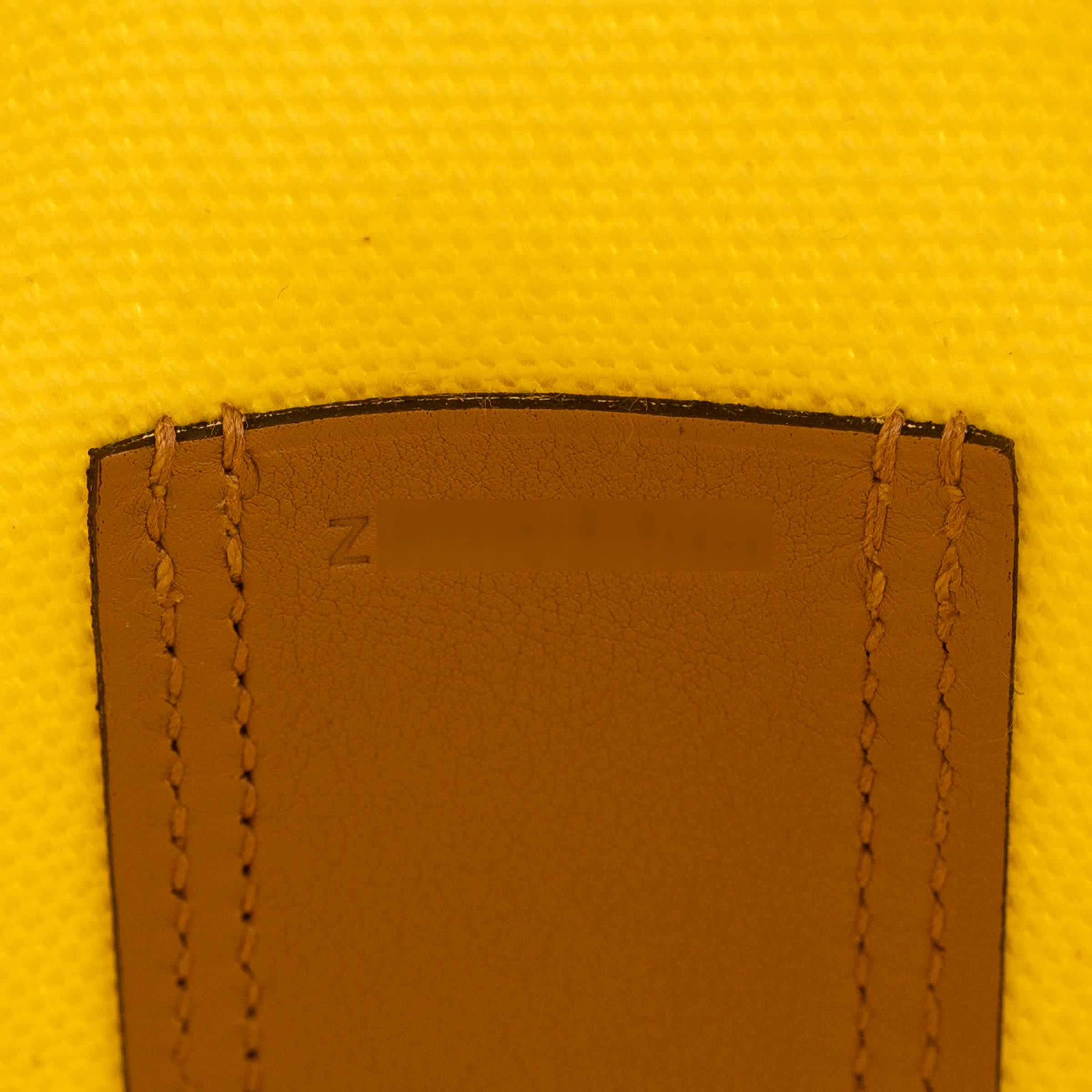 HERMES Chai & Citron Swift & Toile Goeland BIRKIN 35 CARGO Bag Phw 5