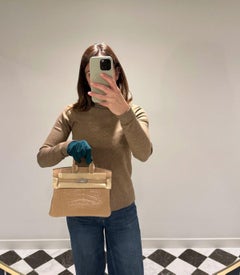 Hermès Chai Matte Mississippiensis Alligator Leather Birkin 25cm Retourne