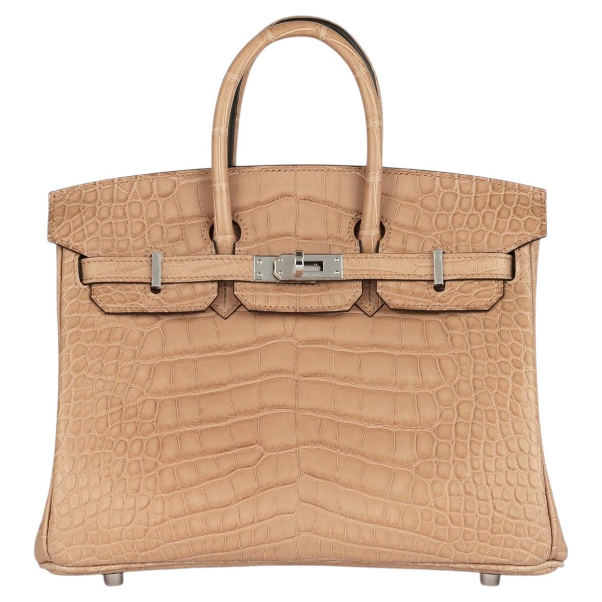 Hermès Chai Matte Mississippiensis Alligator Leather Birkin 25cm Retourne