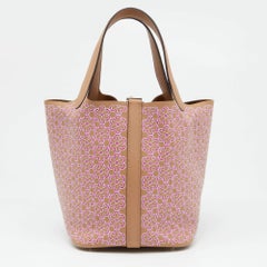 Hermes Chai/Rose Swift Borsa in pelle Picotin Luck Daisy