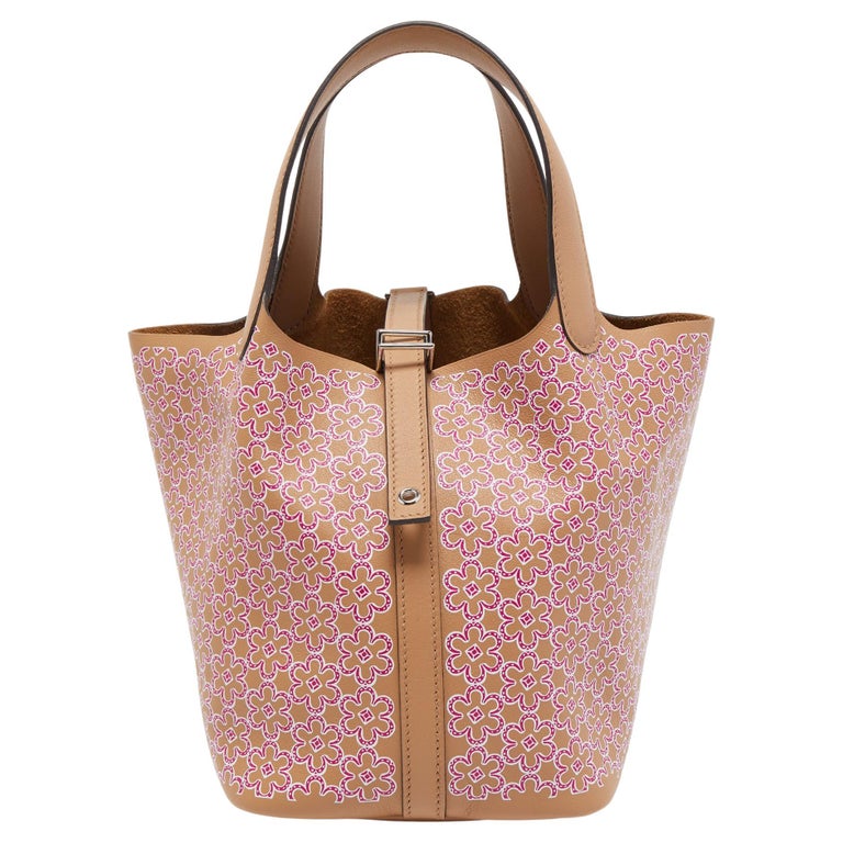 Hermes Chai/Rose/White Swift Leather Lucky Daisy Picotin Lock 18 Bag at  1stDibs