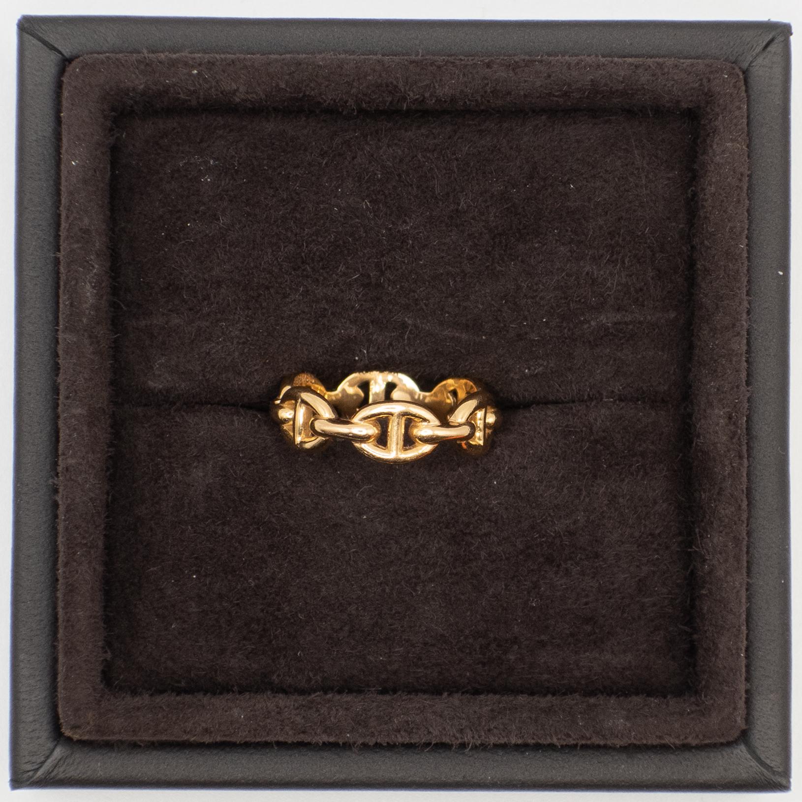 Hermes Chain d' Ancre Enchainee 18k Gelbgold Ring 5