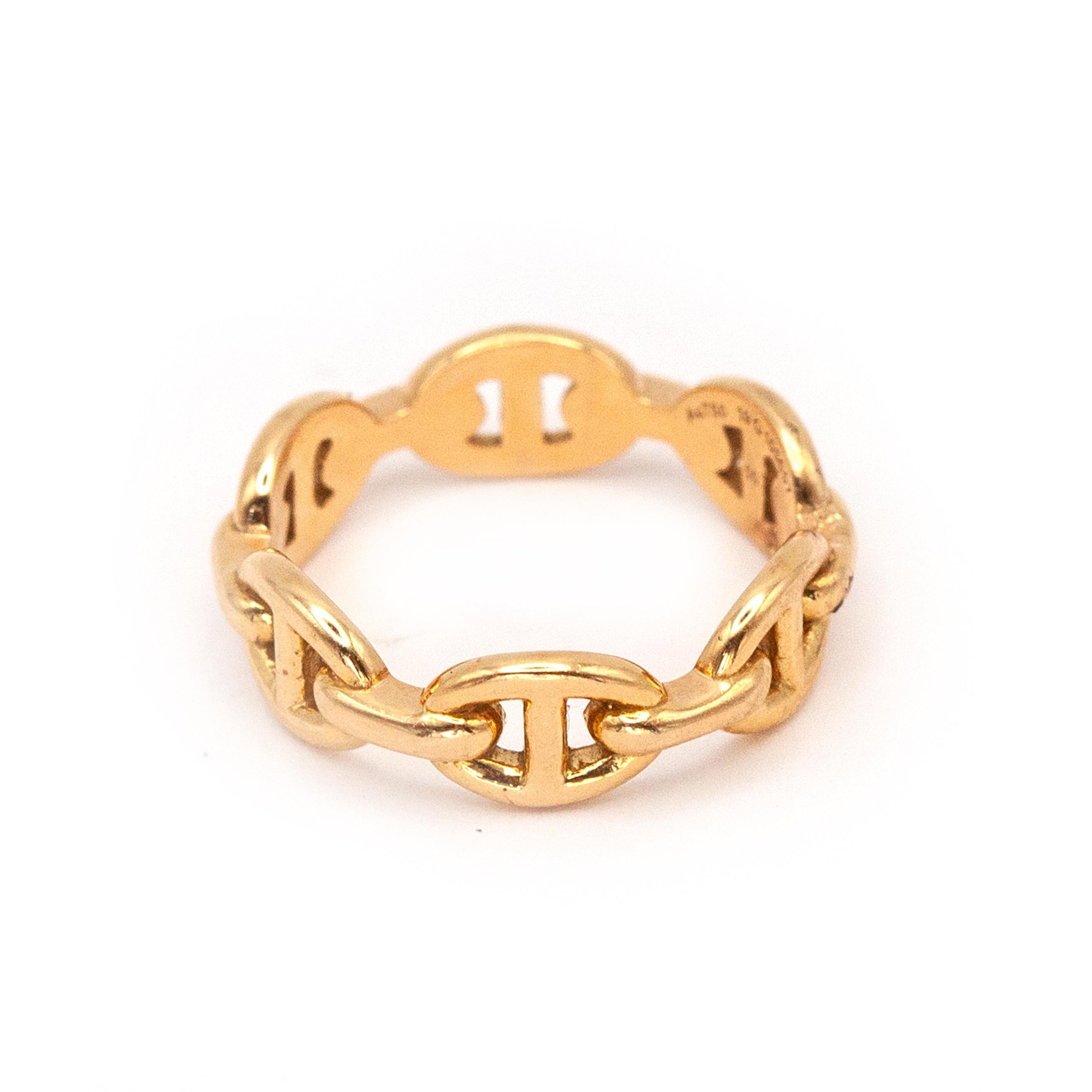 Hermes Chain d' Ancre Enchainee 18k Gelbgold Ring (Moderne)