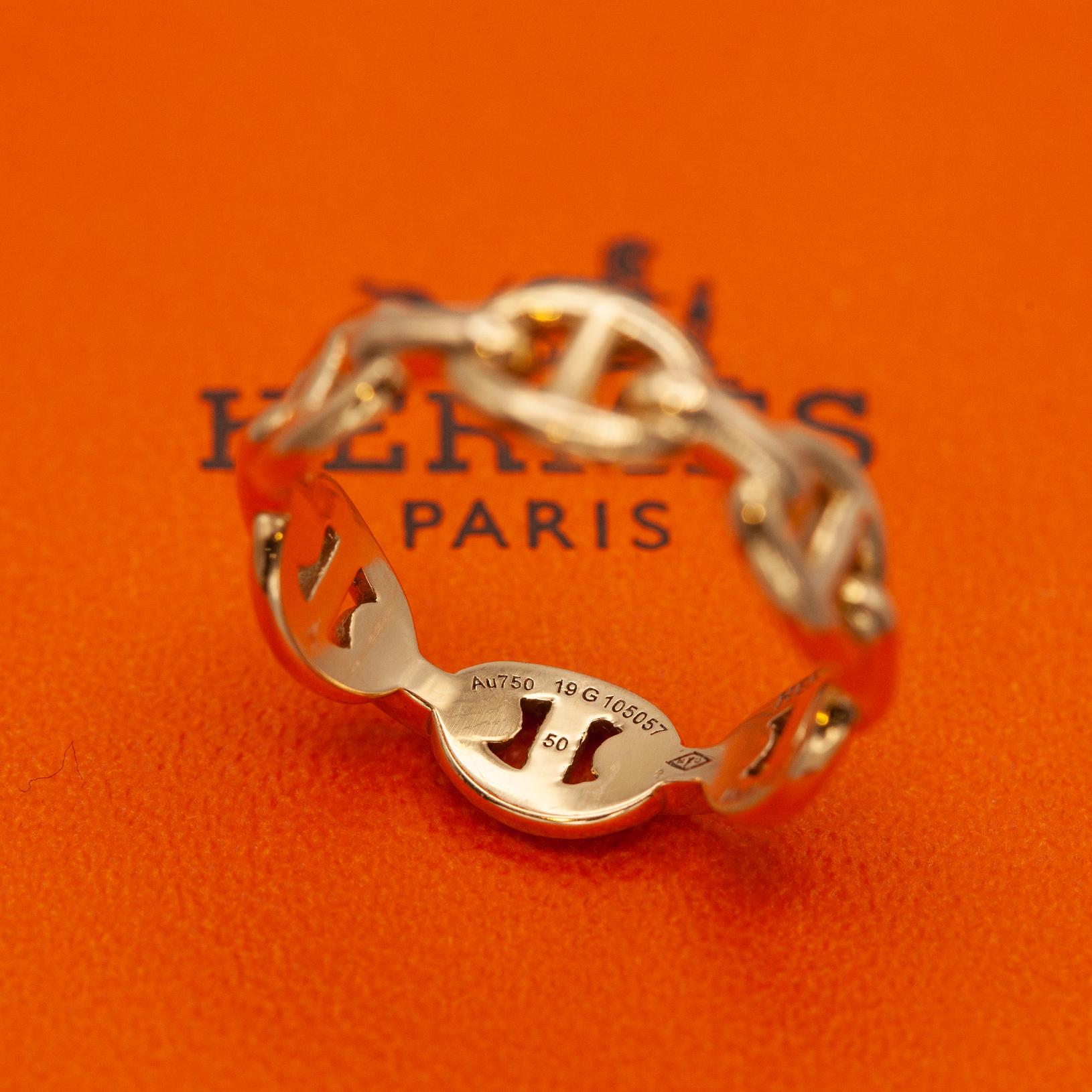 Hermes Chain d' Ancre Enchainee 18k Gelbgold Ring 1