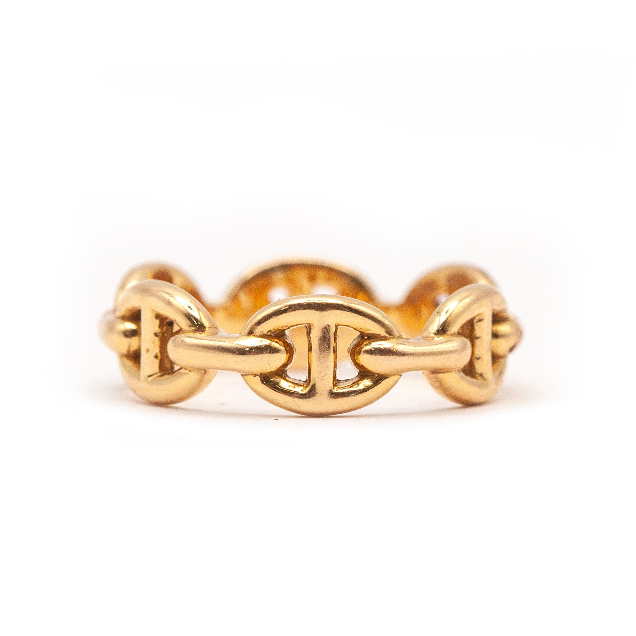 Hermes Chain d' Ancre Enchainee 18k Gelbgold Ring 2