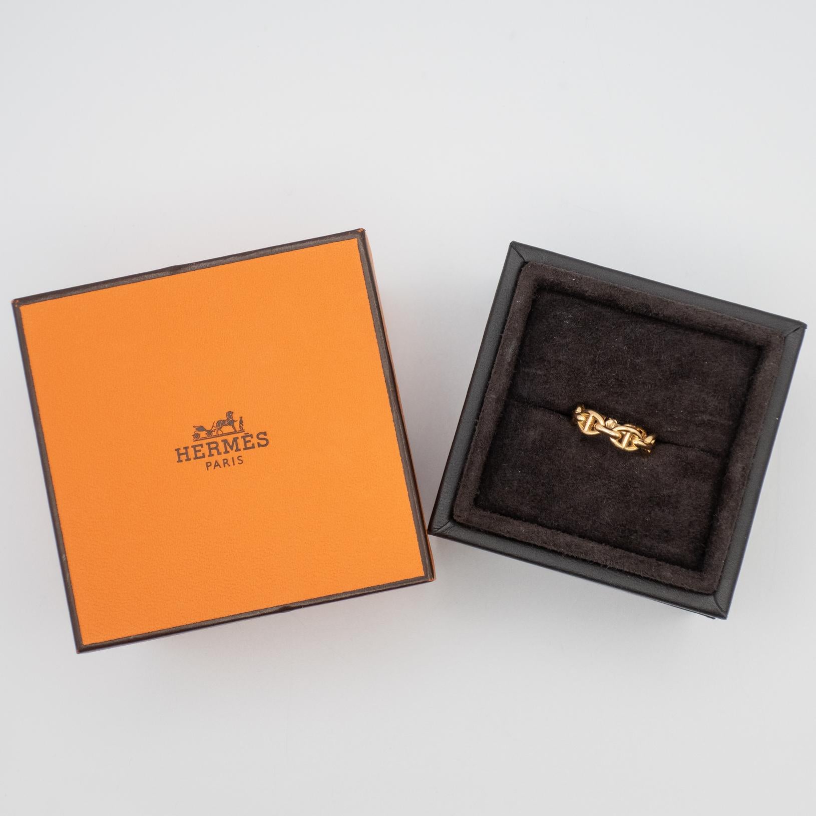 Hermes Chain d' Ancre Enchainee 18k Gelbgold Ring 4