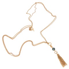 Hermes Chain d'Ancre Black Pearl Diamond Sautoir Tassel Necklace