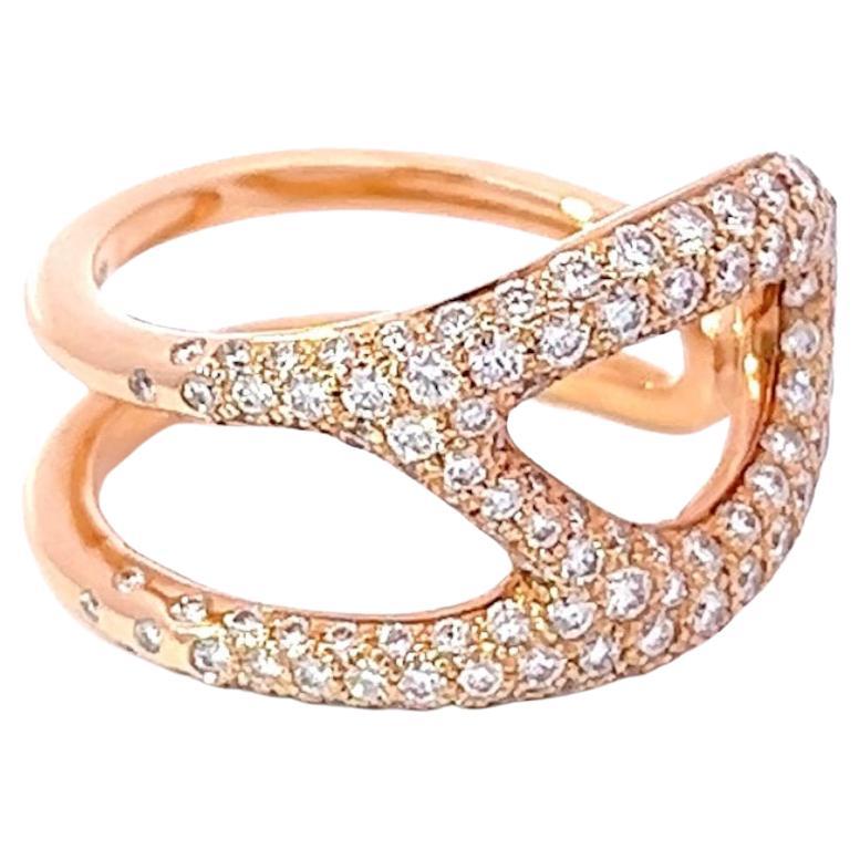 Hermes Chain D'ancre Punk 18 Karat Rose Gold Diamond Ring