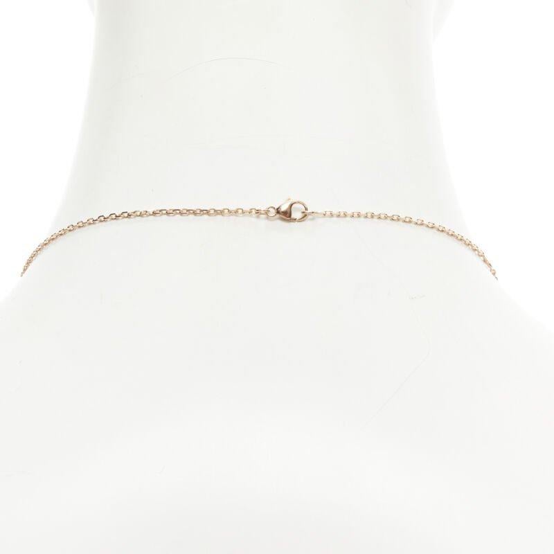 HERMES Chain D'ancre rose gold plated pink leather pendant short necklace For Sale 3