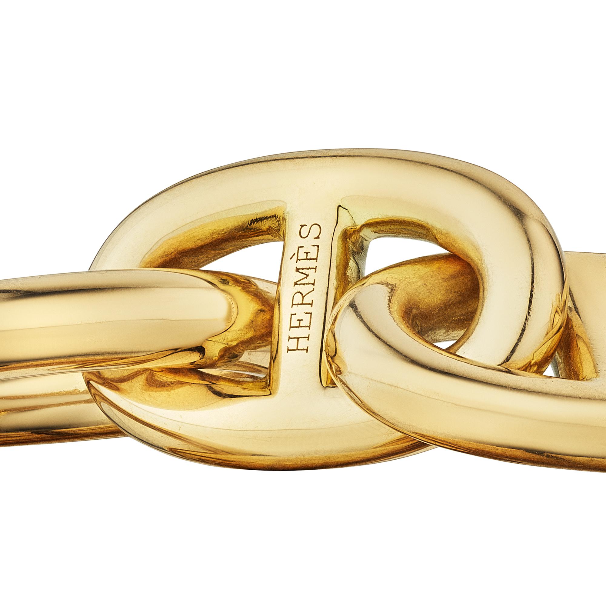 Moderniste Hermes - Chaîne d'Ancre - Collier à maillons en or vintage en vente