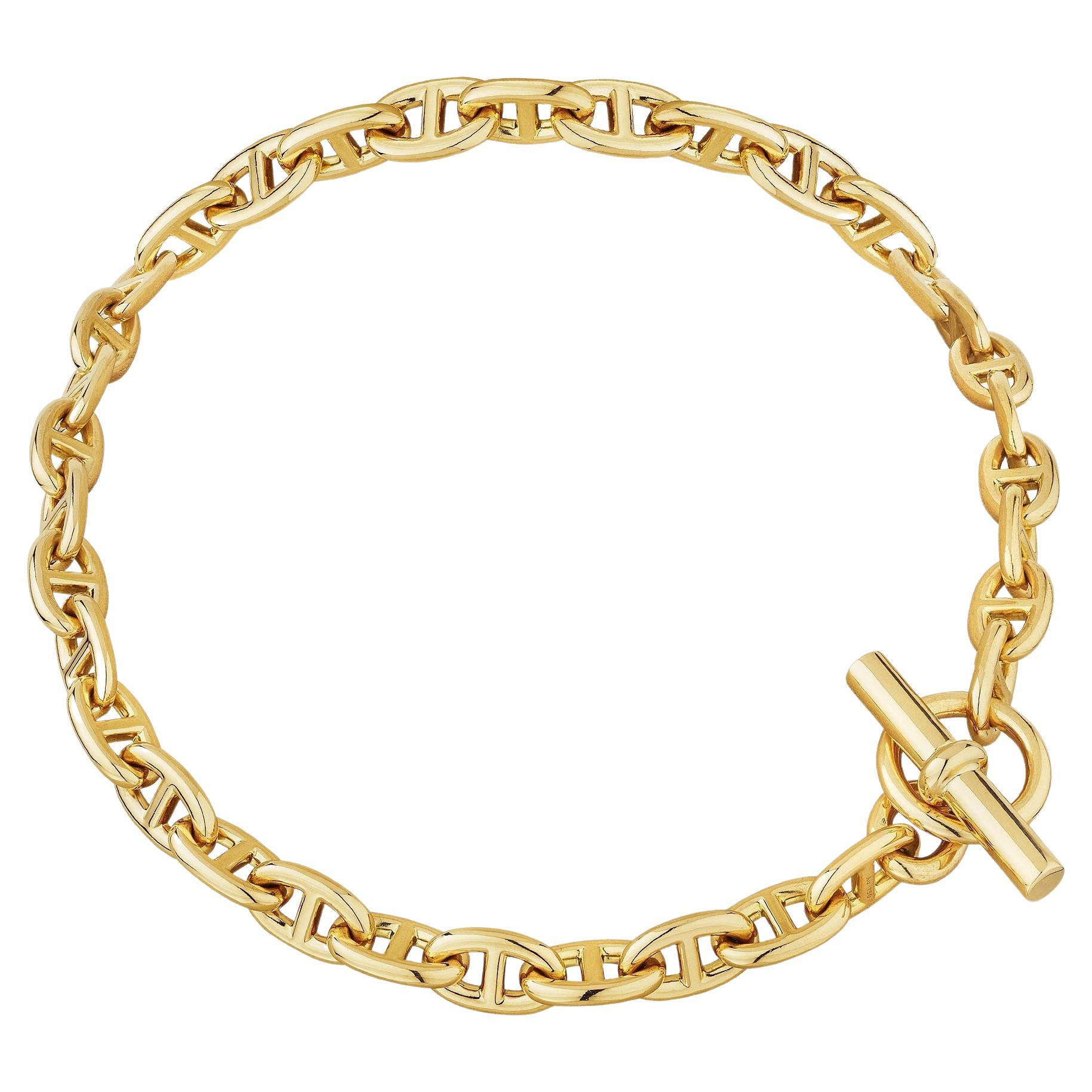 Hermes 'Chain d'Ancre' Vintage Gold A Link Halskette