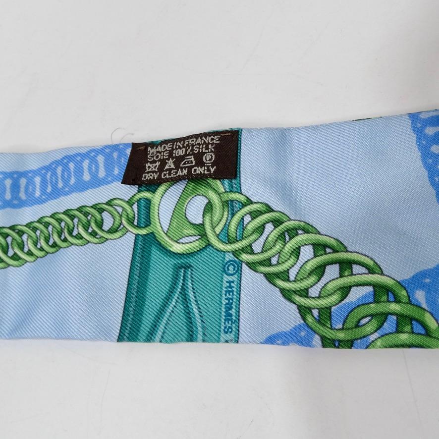 Gray Hermes Chain Link Print Twilly