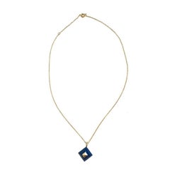 HERMES Chain Necklace in Gold and Médor Pendant in Lapis Lazuli