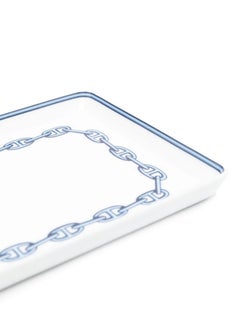 Hermes Chaine D Ancre Blue Porcelain Ashtray Organizer